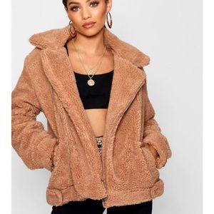 Boohoo Teddy Aviator Jacket